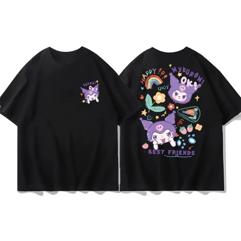 Kawaii Sanrio Kuromi, Pochacco, Cinnamoroll, My Melody T-Shirts – Cute Anime Graphic Harajuku Y2K T-Shirt for Women