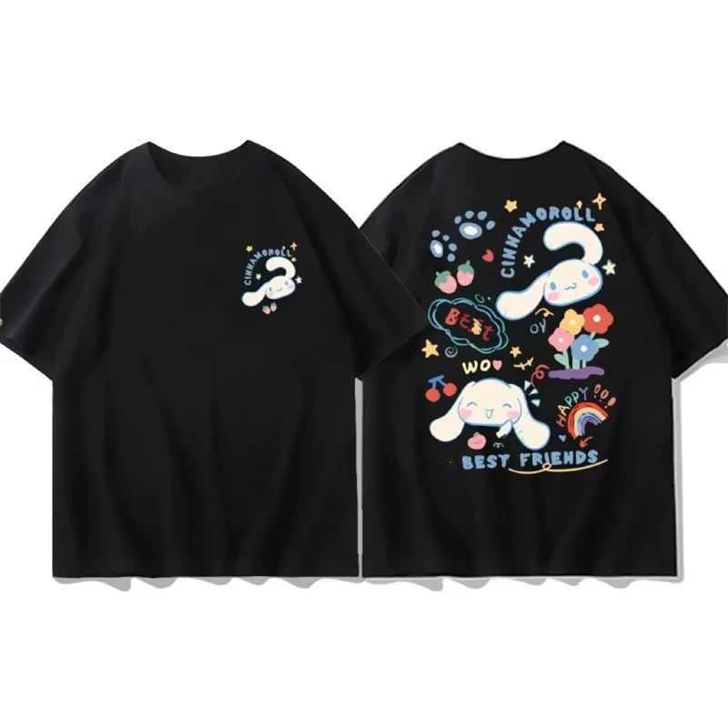 Kawaii Sanrio Kuromi, Pochacco, Cinnamoroll, My Melody T-Shirts – Cute Anime Graphic Harajuku Y2K T-Shirt for Women