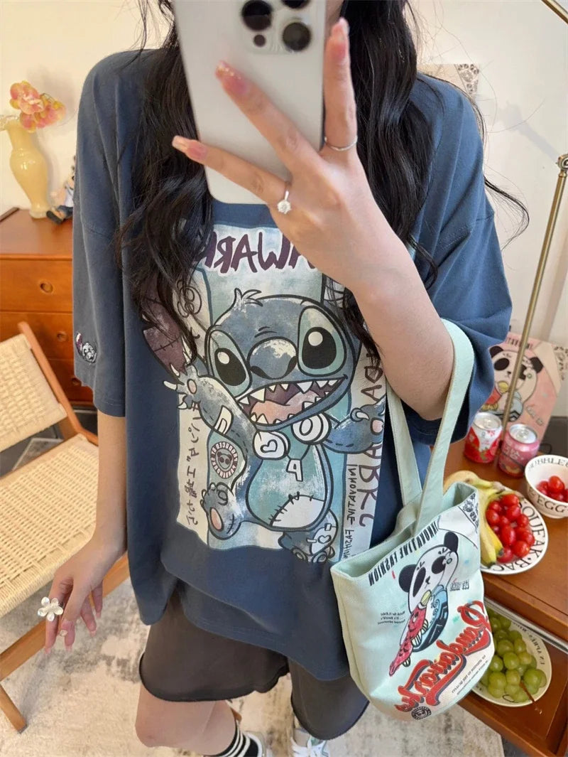 Kawaii Lilo & Stitch Disney T-Shirt – Women’s Y2K Harajuku Streetwear Summer Fashion Tee