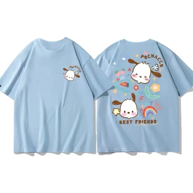 Kawaii Sanrio Kuromi, Pochacco, Cinnamoroll, My Melody T-Shirts – Cute Anime Graphic Harajuku Y2K T-Shirt for Women