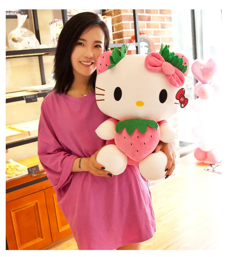 22cm Kawaii Hello Kitty Plush Toy - Cute Anime Stuffed Animal Pillow Doll | Children’s Plushies & Birthday Gift"